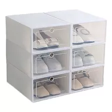 Caja De Zapatos Organizador De Calzado Apilable Plástico X6