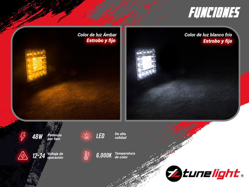 2 Faros Luz Blanca mbar Tunelight 48w 33 Leds Jeep/4x4/moto Foto 4