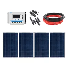 Kit De Energia Solar Resun 4 Placas 100w Com Controlador 30a