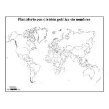 Mapa Planisferio División Política Sin Nombres