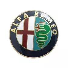 1 Emblema Adesivo Alfa Romeo 74mm Aluminio Capô Porta Amala