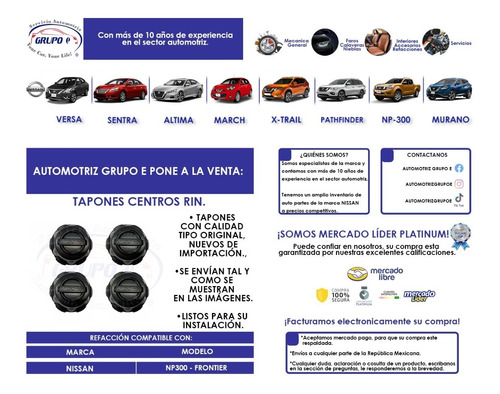 Juego 4 Tapones Copa Centros Rin Np300 2016 - 2020 Nuevos!!! Foto 6