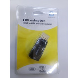 Hd Adaptador Hdmi A Vga Audio 3.5mm Negro Con Cable Demtech
