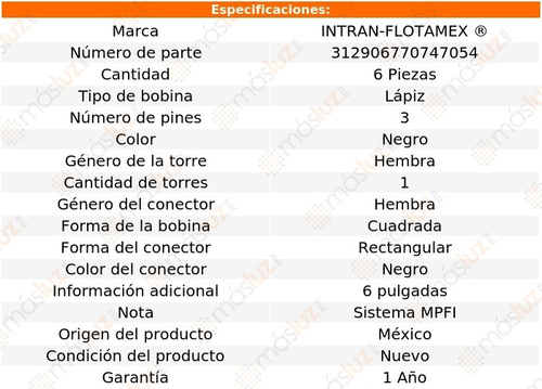 Kit 6 Bobinas Lpiz 6 Pul Mitsubishi Galant V6 3.8l 05/09 Foto 2