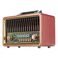 Radio Estilo Retro Com Bluetooth Usb Am Fm Bateria Vintage 