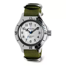 Reloj Hombre Vostok 120813 Automático Pulso Verde En Nylon