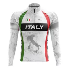 Camisa Ciclismo Mountain Bike Masculina Italia Cinza