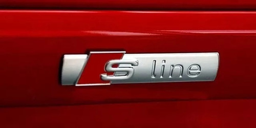 Emblema Audi Sline Metal Autoadherible Plata Matte Costados Foto 10