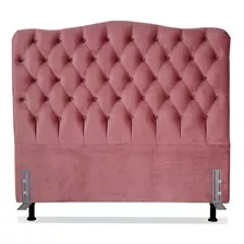 Cabeceira De Cama Box Casal Queen 158cm Dunas Suede Rosa. Cor Rosa