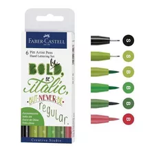 Marcadores Faber Castell Pitt Lettering X6 Colores 