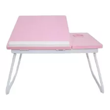 Suporte Notebook Mesa Madeira Multifuncional Dobrável Rosa