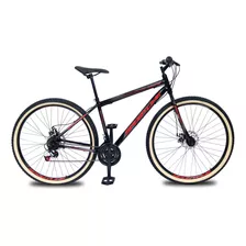 Bicicleta Aro 29 Aço Carbono 21 Velocidades Freio A Disco Cor Preto/vermelho