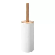 Escobilla Inodoro Blanca Nordica Bamboo Acero Baño Trendy