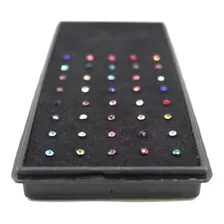 Aro Punto Nariz Piercing Acero Set 40 Unidades Mix Colores Color Colores Surtidos