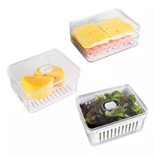 Kit 3 Organizadores Geladeira Porta Frios Verduras Legumes