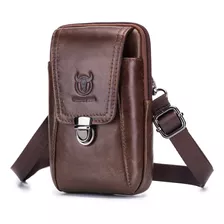 Riñonera De Cuero Para Hombre, Bolsa De Teléfono, Bolso Cruz