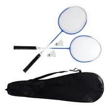 Kit 2 Raquetes Badminton + 2 Petecas + Bolsa