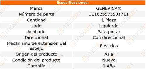 1- Espejo Izquierdo Elect P/pintar Swift 2017/2020 Genrica Foto 2