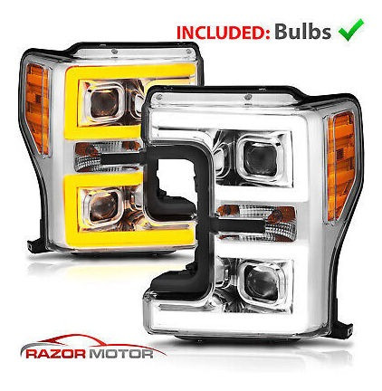 For 17-19 Ford F250 F350 Xl Xlt Pair Chrome Projector He Rzk Foto 3