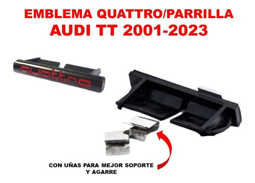 Emblema Quattro/parrilla Audi Tt 2001-2023 Negro/rojo Foto 2