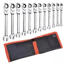 12pc 8-19mm Metric Flexible Head Ratcheting Wrench Comb...