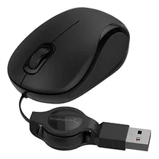 Mini Mouse/mouse Óptico Usb Viaje Sabrent Con Cable Retrácti