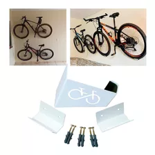 Suporte De Parede Para Bike Mtb Speed Tipo 3v Bicicleta Cor Branco