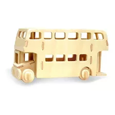 Juego Madera Rompecabezas Modelo 3d Bus Didáctico Niños