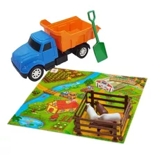Kit Fazendinha Brinquedo Infantil Completa Caminhão + 4 Bois