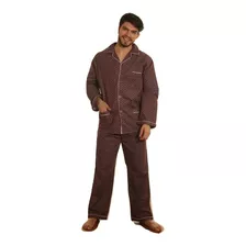 Pijama Hombre Franela Frizado Botones Algodón Abrigo Paytity