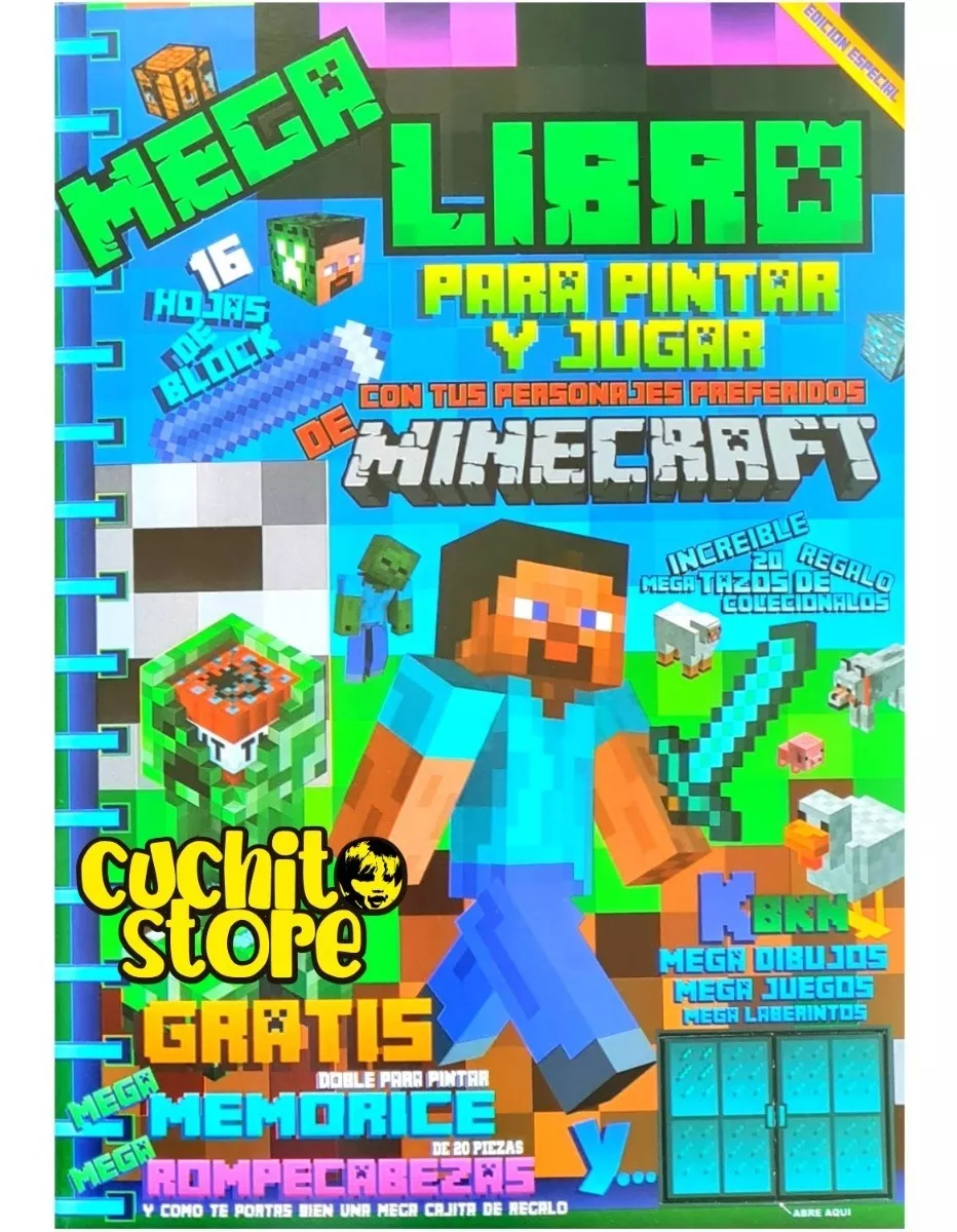 Mega Libro Para Pintar Y Jugar De Minecraft Libro Colorear