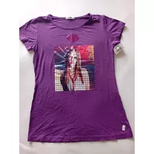 Camiseta Baby Look Avril Lavigne Feminina Cesti Laminada