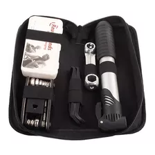 Kit Ferramenta P/ Bicicleta + Mini Bomba Para Reparo De Pneu