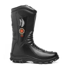 Bota Coturno Samu Couro Preta Tornado Motociclista Cmrshoes