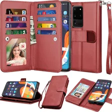 Funda Billetera Para Samsung Galaxy S20 Ultra 5g Cordon R...