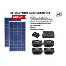 Kit Solar Fotovoltaico Casa 3400w Hdia 120v Aislado (48v)