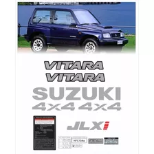 Kit Adesivo Emblema Suzuki Vitara 4x4 Jlxi Preto + Etiquetas