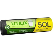 Saco Para Lixo Utilix 50 Litros Com 30 Unidades