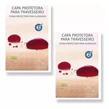 Kit 02 Capas Protetora Travesseiro Plooma Impermeável Zíper Cor Branco