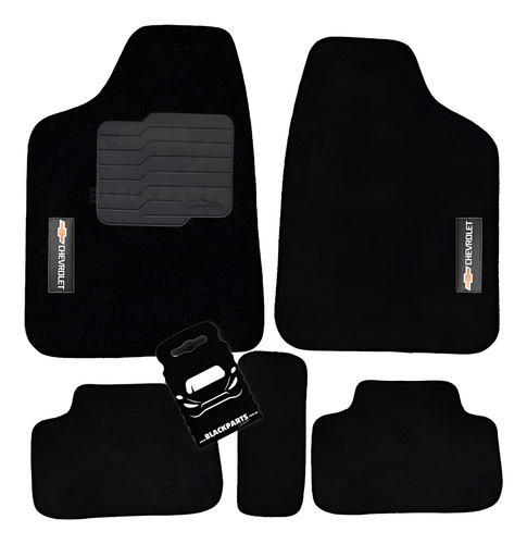 Jogo Tapetes Chevrolet Carpete Personalizado 5 Pçs Preto