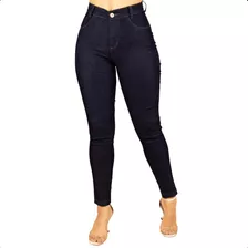 Calça Jeans Preta Feminina Super Lycra Skinny Cintura Alta