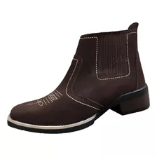 Bota Couro Especial Macio Leve Confortavel Solado Costurado