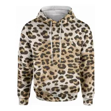 Sudadera Deportiva Sublimada Animal Print Leopardo Café