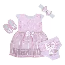 Vestido Infantil Menina Kit Completo Luxo Premium Original A