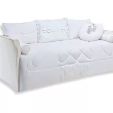 Kit Cama Baba Branca Realeza Com Lese/ Babados/nervuras