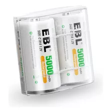 2 X Pilas Recargables Mediana Tipo C - Ni-mh - 5000mah Ebl 