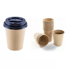 Vasos Kraft 8oz Para Café Te Chocolate 100 Unidades Con Tapa