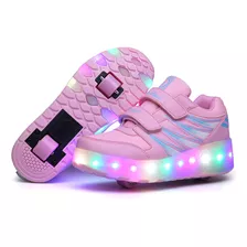 Patines Led Con 2 Ruedas Extraíbles Para Adolescentes, Niñas