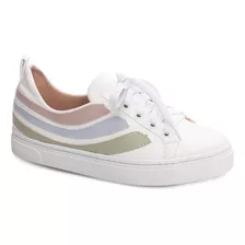 Tênis Feminino Casual Verde, Azul, Rosa Branco Torricella