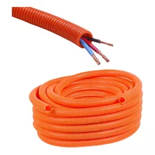 Caño Corrugado Flexible Naranja 7/8 Rollo X 25mts 